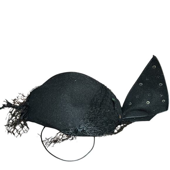 Vintage Merrimac Hat Corp Veil & Jewel Hat Wool USA 1940’s Derby main image 2